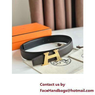 Hermes H Take Off belt buckle  &  Reversible leather strap 32 mm 01 2023